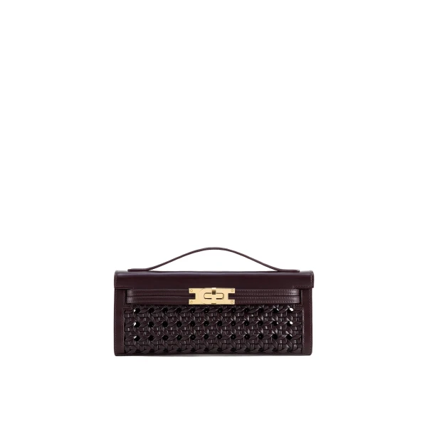 JW PEI Bria Structured Top Handle Bag in Dark Red