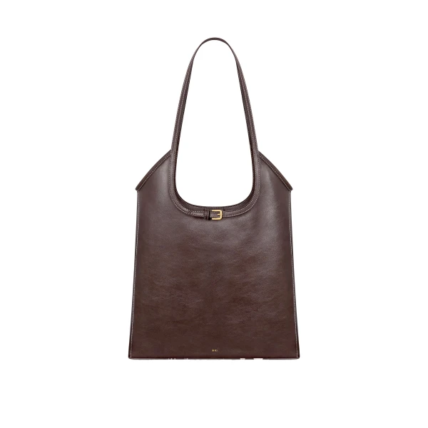 JW PEI Brooke Belted Embellished Shoulder Tote Bag in Dark Brown