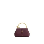 JW PEI Bruna Dachshund Metal Handle Top Handle Bag in Burgundy
