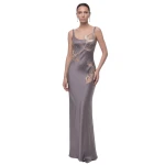 JW PEI Calla Lily 3D Floral Satin Maxi Dress