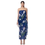 JW PEI Calla Lily Draped Strapless Maxi Dress