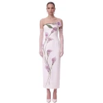 JW PEI Calla Lily Strapless Column Midi Dress
