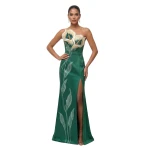 JW PEI Calla Lily Strapless Slit Maxi Dress