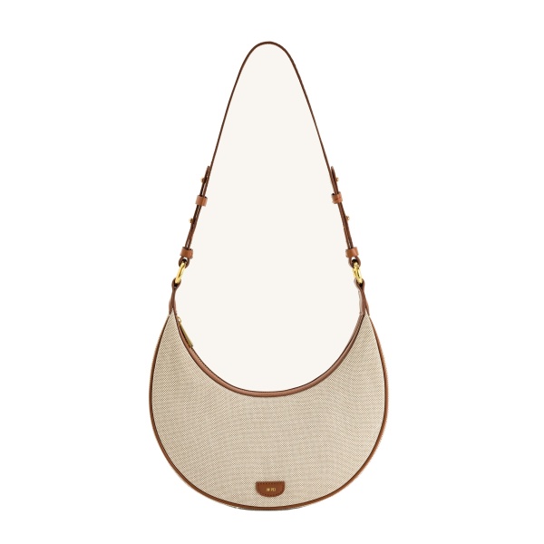 JW PEI Carly Canvas Saddle Bag in Beige