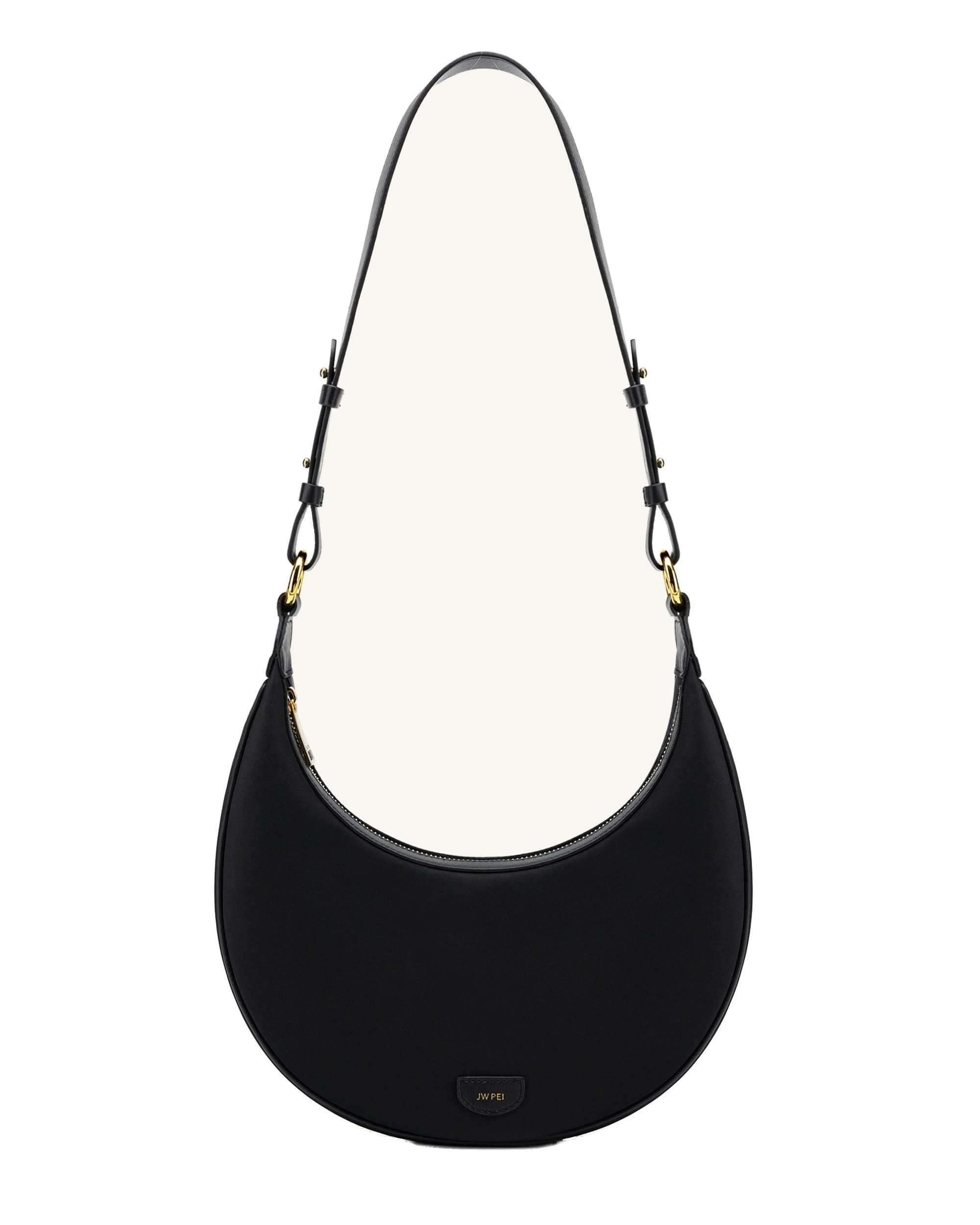 JW PEI Carly Nylon Saddle Bag in Black | Shoulder & Crossbody Bags | Luxury Shoes JW PEI Carly Nylon Saddle Bag in Black