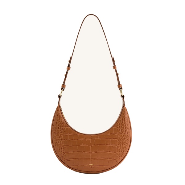 JW PEI Carly Saddle Bag in Acorn Brown Croc