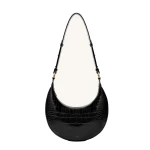 JW PEI Carly Saddle Bag in Black Croc