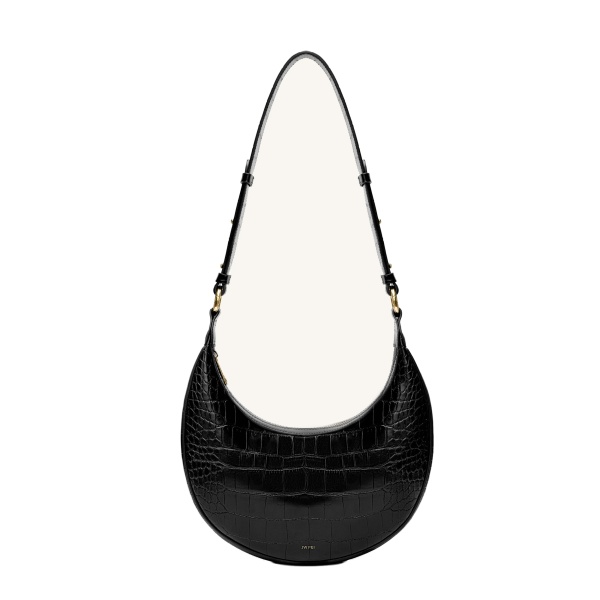 JW PEI Carly Saddle Bag in Black Croc