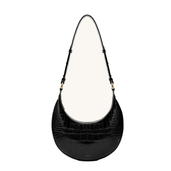 JW PEI Carly Saddle Bag in Black Croc