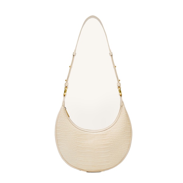 JW PEI Carly Saddle Bag in Ivory Croc