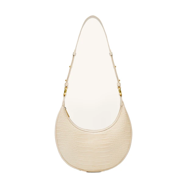 JW PEI Carly Saddle Bag in Ivory Croc