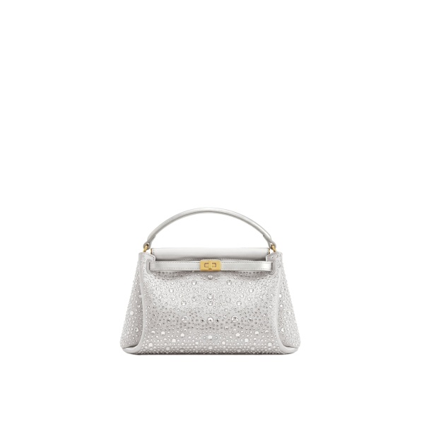 JW PEI Carmen Artificial Crystal Top Handle Bag in Light Gray