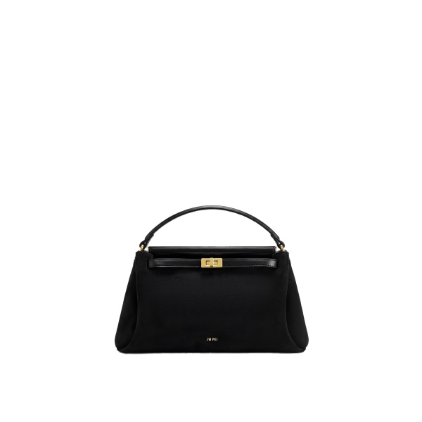 JW PEI Carmen Faux Suede Top Handle Bag in Black