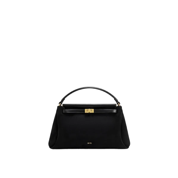 JW PEI Carmen Faux Suede Top Handle Bag in Black
