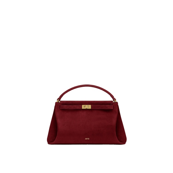 JW PEI Carmen Faux Suede Top Handle Bag in Burgundy