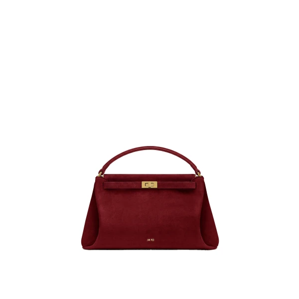JW PEI Carmen Faux Suede Top Handle Bag in Burgundy