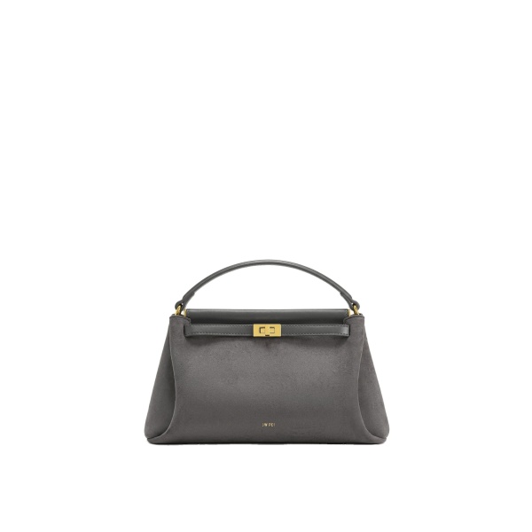 JW PEI Carmen Faux Suede Top Handle Bag in Dark Gray