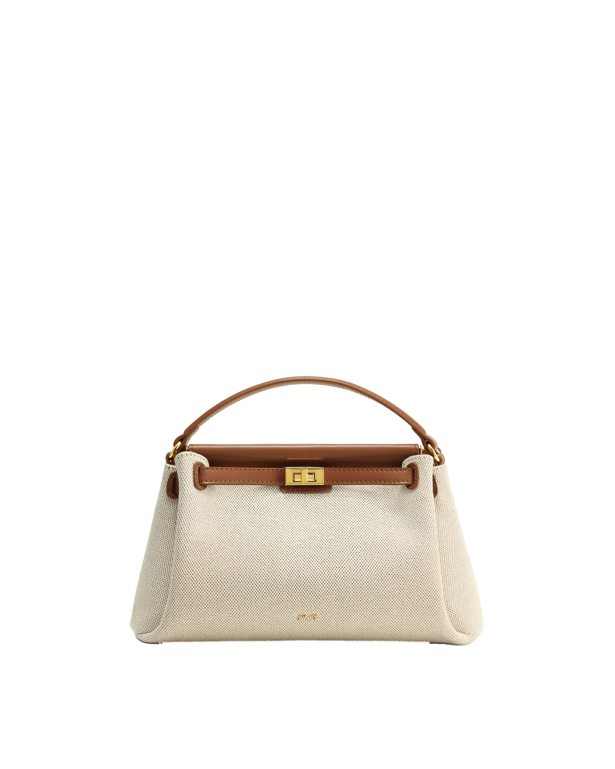 JW PEI Carmen Top Handle Bag in Brown Canvas | Totes & Top-Handle Bags | Luxury Shoes JW PEI Carmen Top Handle Bag in Brown Canvas