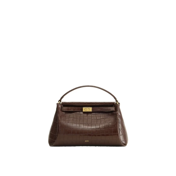 JW PEI Carmen Top Handle Bag in Dark Brown Croc