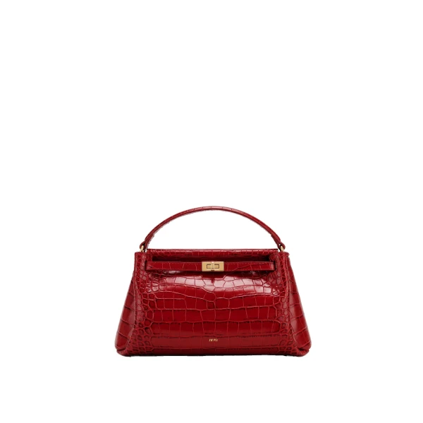 JW PEI Carmen Top Handle Bag in Dark Burgundy Croc