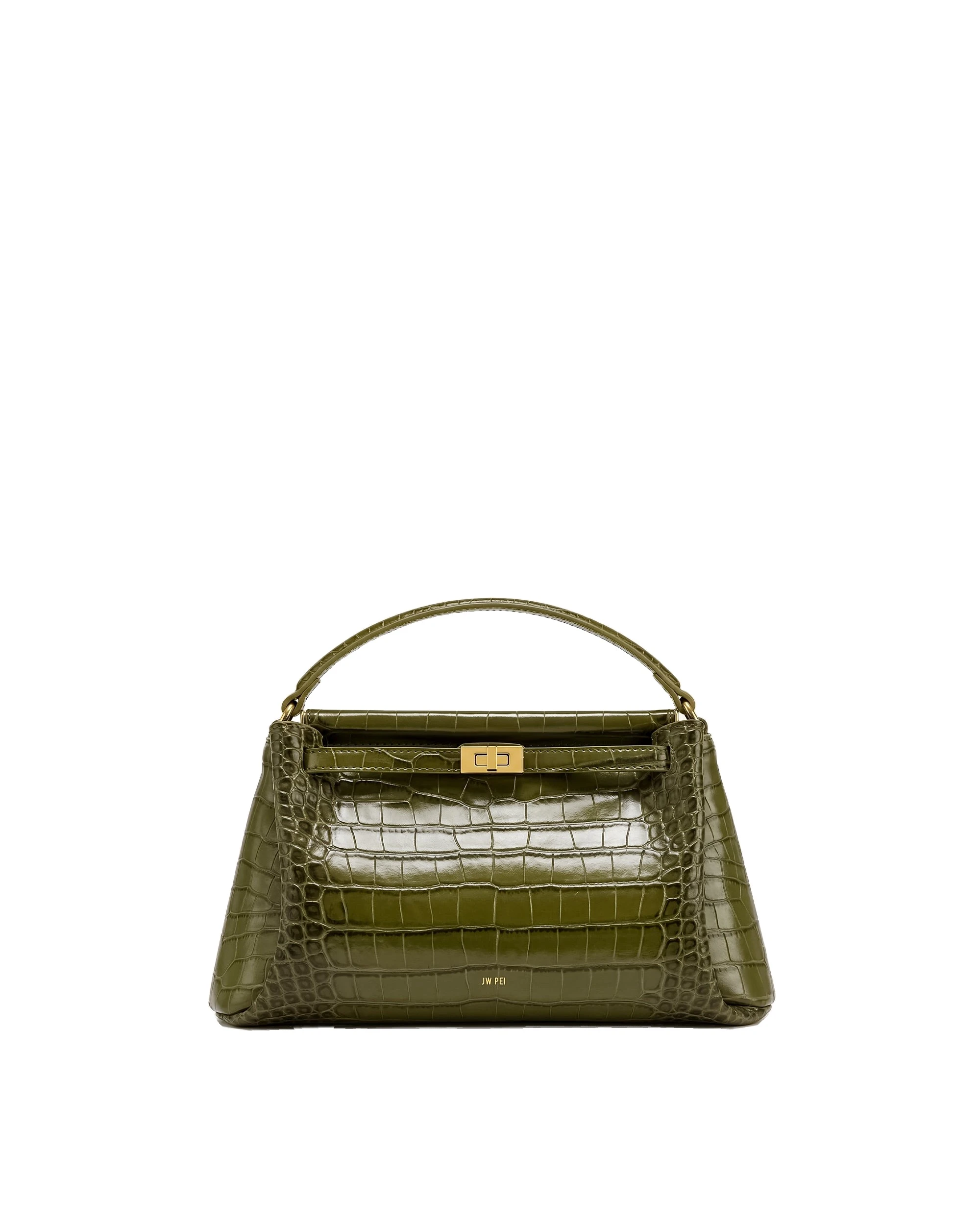 JW PEI Carmen Top Handle Bag in Green Croc | Totes & Top-Handle Bags | Luxury Shoes JW PEI Carmen Top Handle Bag in Green Croc