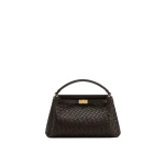 JW PEI Carmen Woven Top Handle Bag in Dark Brown