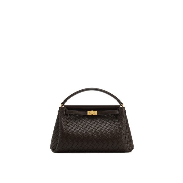 JW PEI Carmen Woven Top Handle Bag in Dark Brown
