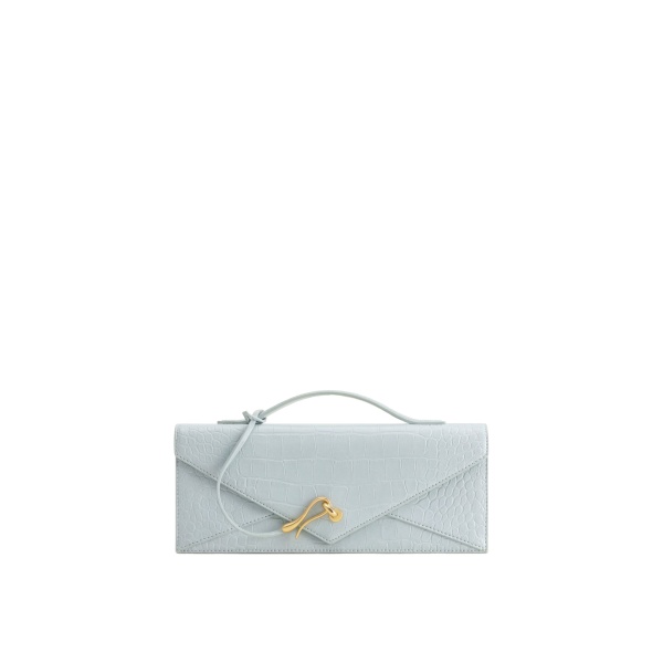 JW PEI Celeste Envelope Top Handle Bag in Light Blue Croc