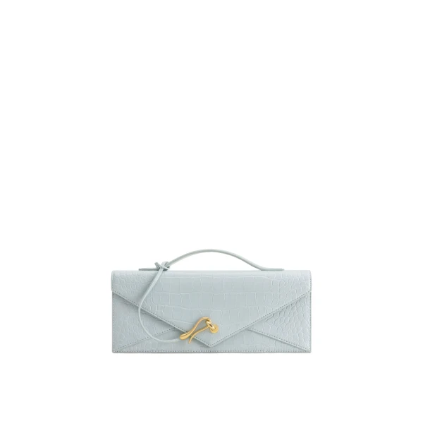 JW PEI Celeste Envelope Top Handle Bag in Light Blue Croc