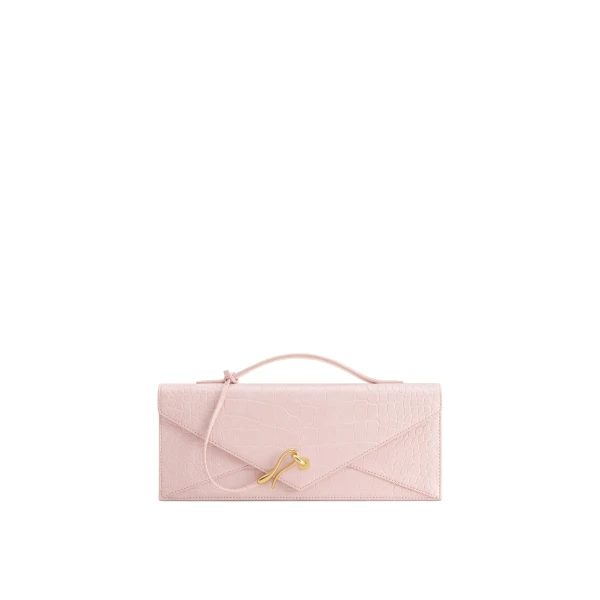 JW PEI Celeste Envelope Top Handle Bag in Pink Croc