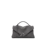 JW PEI Celeste Faux Suede Woven Envelope Bag in Charcoal Gray