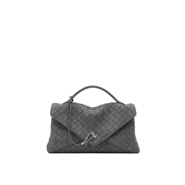 JW PEI Celeste Faux Suede Woven Envelope Bag in Charcoal Gray