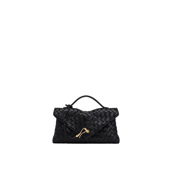 JW PEI Celeste Woven Envelope Bag in Black