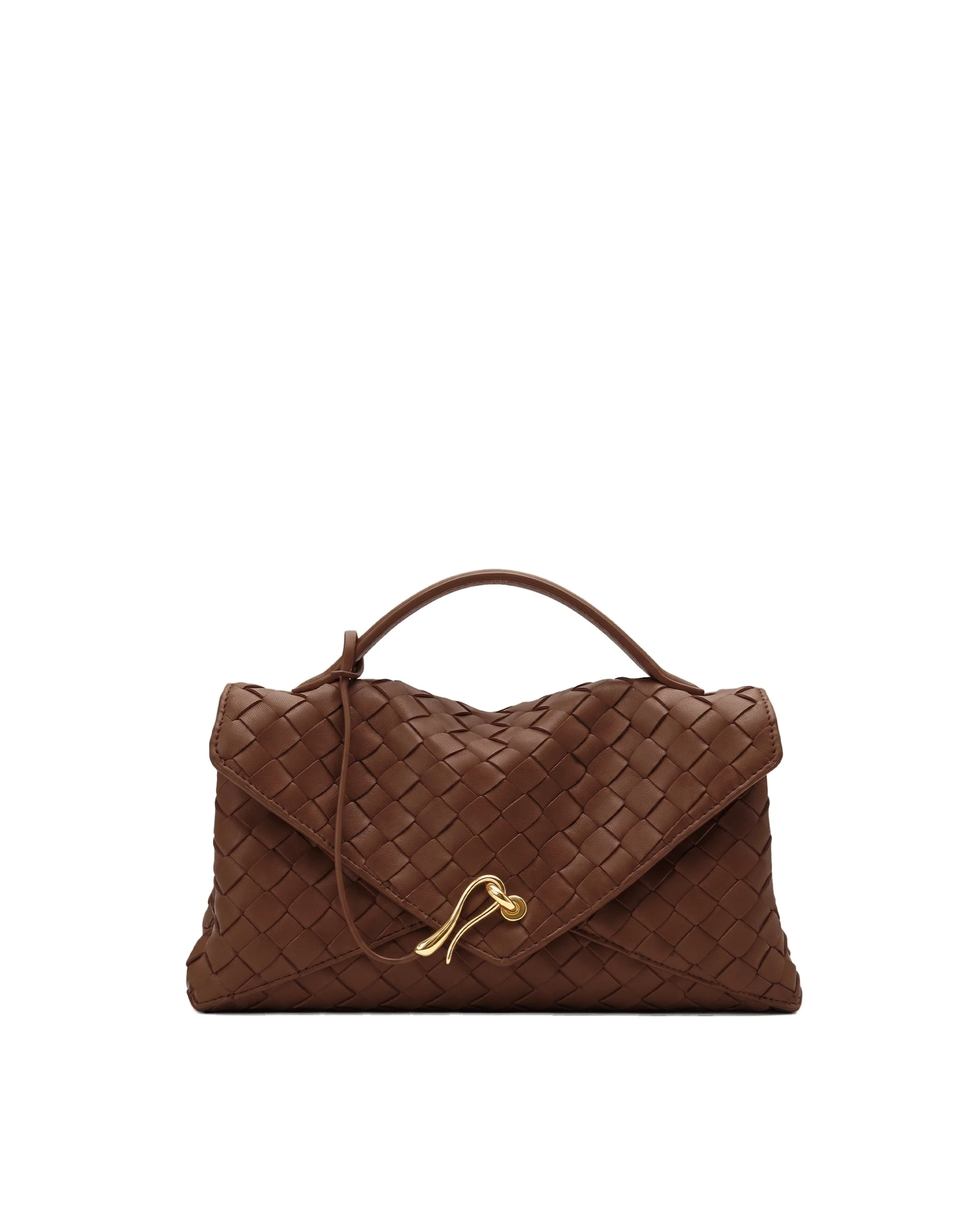 JW PEI Celeste Woven Envelope Bag in Brown | Shoulder & Crossbody Bags | Luxury Shoes JW PEI Celeste Woven Envelope Bag in Brown