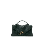 JW PEI Celeste Woven Envelope Bag in Dark Ink Green