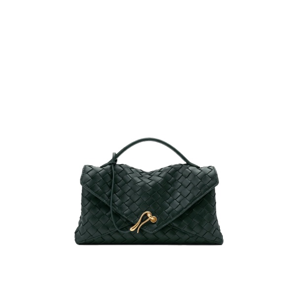JW PEI Celeste Woven Envelope Bag in Dark Ink Green