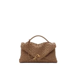 JW PEI Celeste Woven Envelope Bag in Mocha Brown