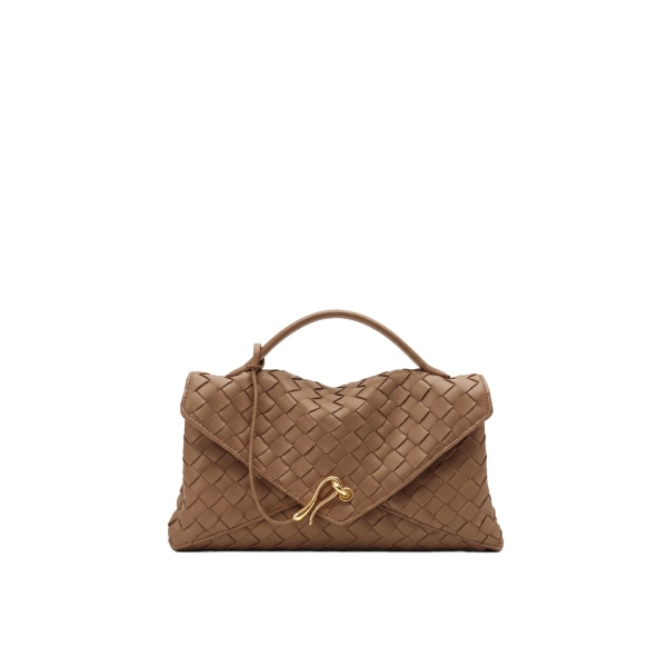 JW PEI Celeste Woven Envelope Bag in Mocha Brown