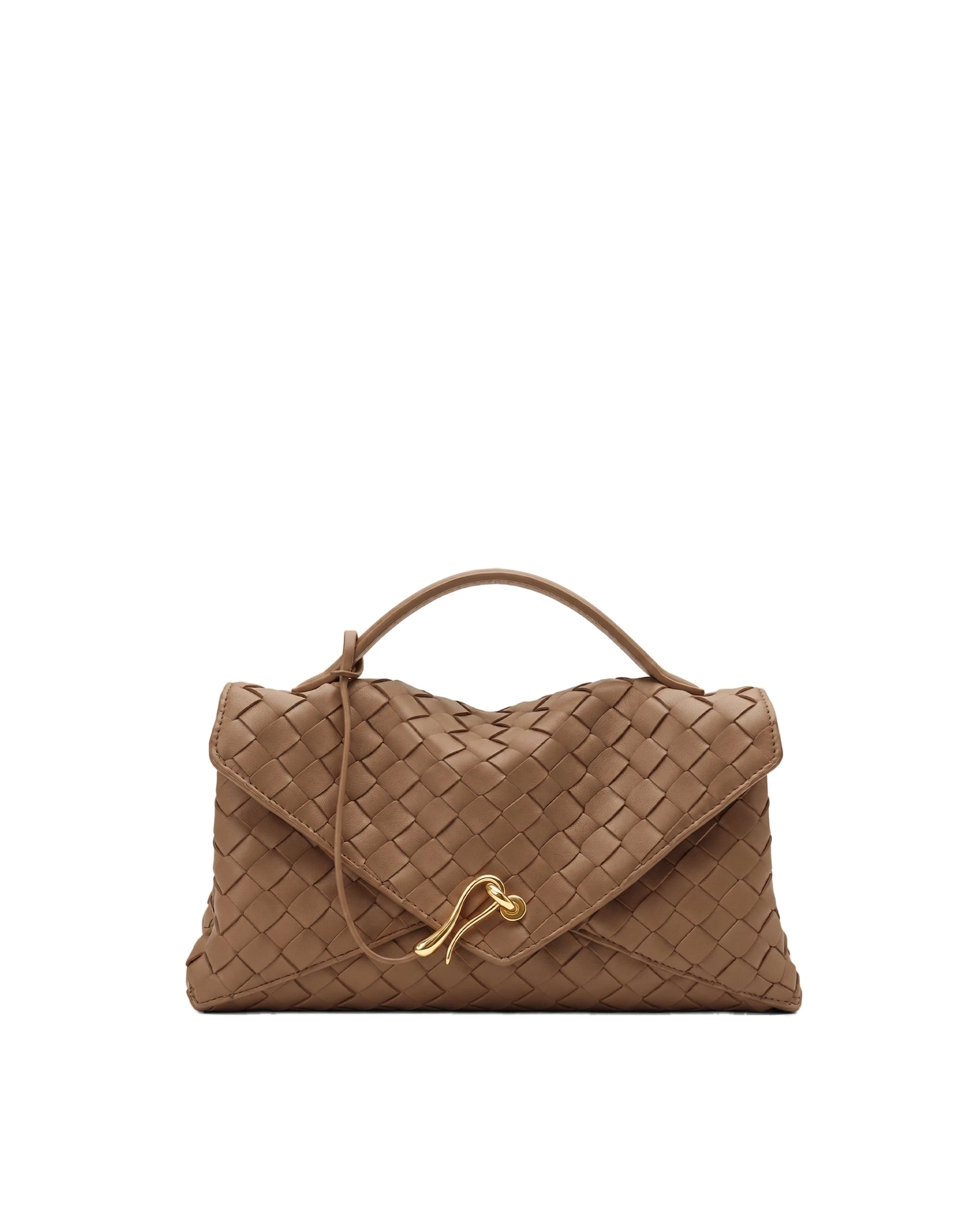 JW PEI Celeste Woven Envelope Bag in Mocha Brown | Shoulder & Crossbody Bags | Luxury Shoes JW PEI Celeste Woven Envelope Bag in Mocha Brown