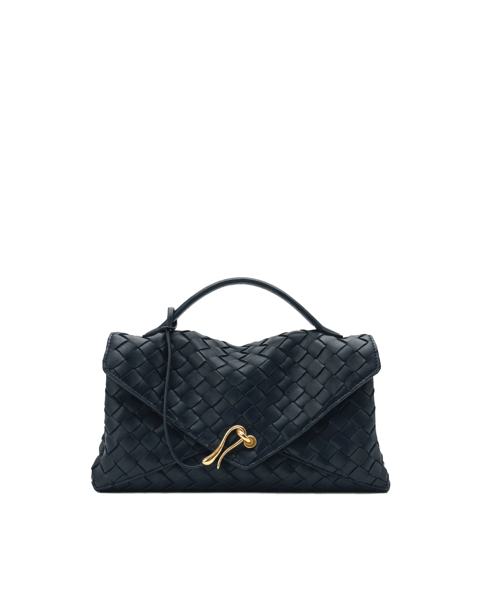 JW PEI Celeste Woven Envelope Bag in Navy Blue | Shoulder & Crossbody Bags | Luxury Shoes JW PEI Celeste Woven Envelope Bag in Navy Blue
