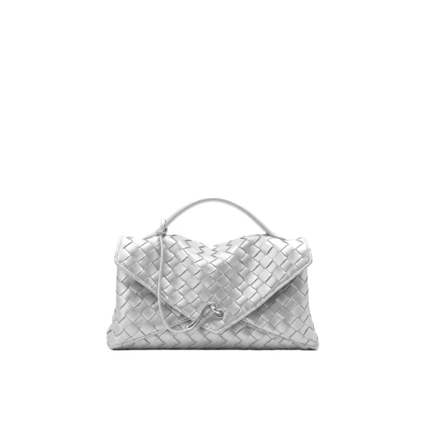 JW PEI Celeste Woven Envelope Bag in Silver