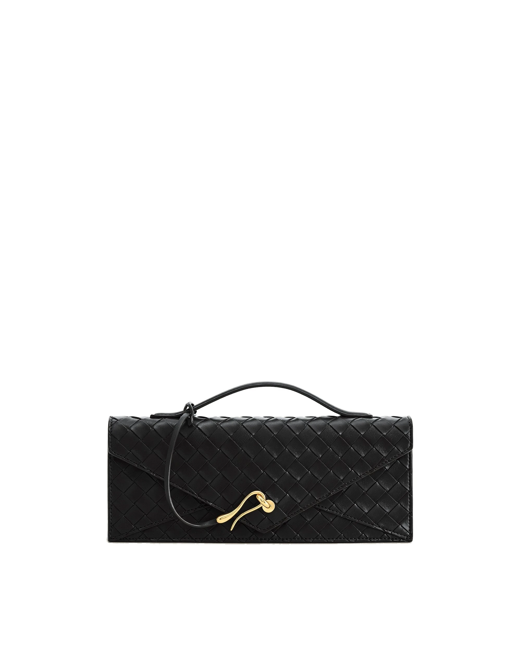 JW PEI Celeste Woven Textured Envelope Top Handle Bag in Black | Totes & Top-Handle Bags | Luxury Shoes JW PEI Celeste Woven Textured Envelope Top Handle Bag in Black