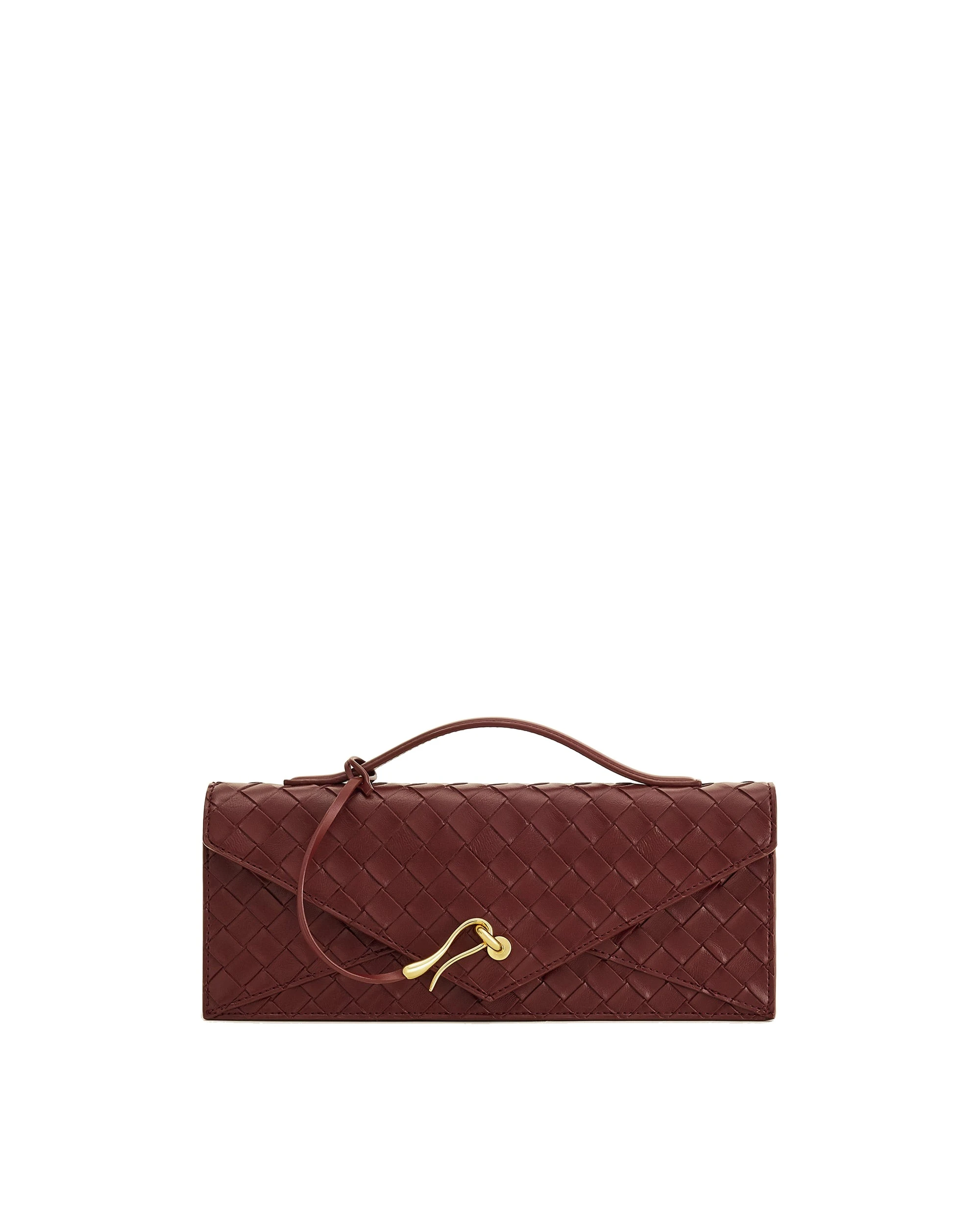JW PEI Celeste Woven Textured Envelope Top Handle Bag in Burgundy | Totes & Top-Handle Bags | Luxury Shoes JW PEI Celeste Woven Textured Envelope Top Handle Bag in Burgundy