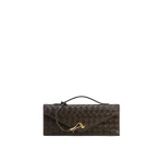 JW PEI Celeste Woven Textured Envelope Top Handle Bag in Dark Brown