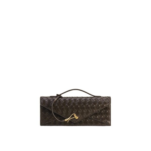 JW PEI Celeste Woven Textured Envelope Top Handle Bag in Dark Brown