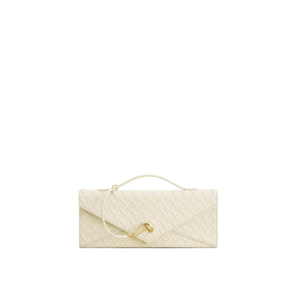 JW PEI Celeste Woven Textured Envelope Top Handle Bag in Ivory