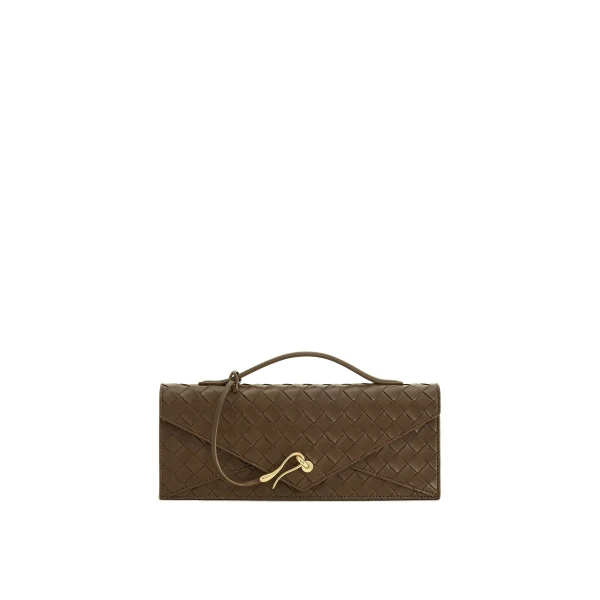 JW PEI Celeste Woven Textured Envelope Top Handle Bag in Mocha Brown