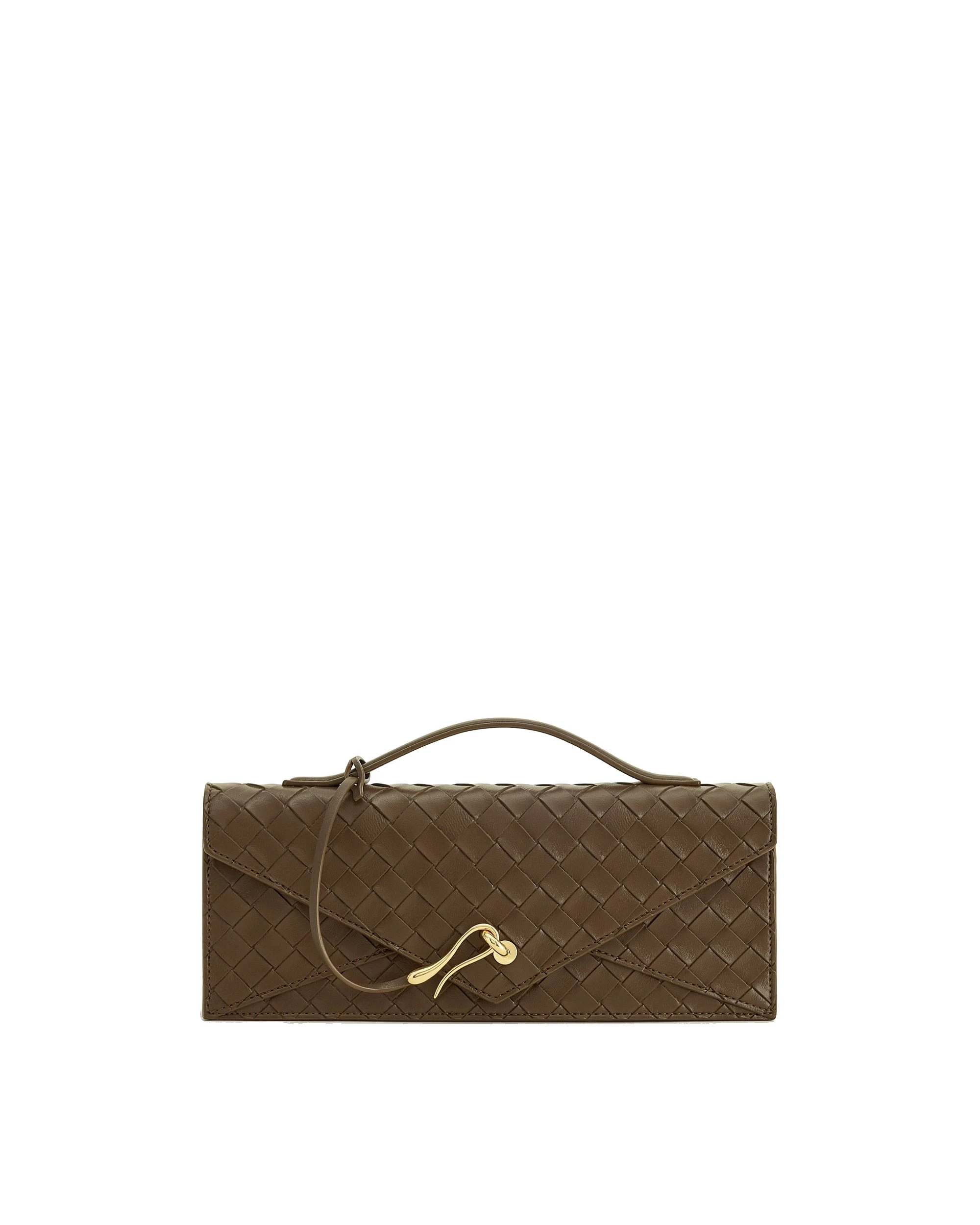 JW PEI Celeste Woven Textured Envelope Top Handle Bag in Mocha Brown | Totes & Top-Handle Bags | Luxury Shoes JW PEI Celeste Woven Textured Envelope Top Handle Bag in Mocha Brown