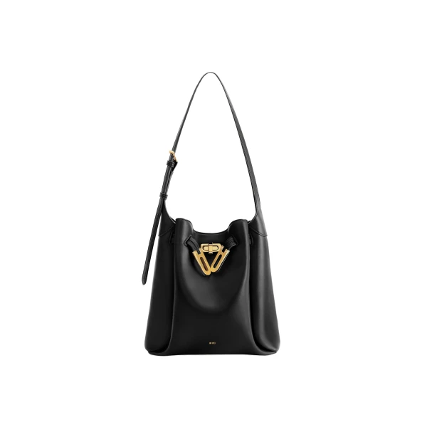JW PEI Charlene Double Buckle Hobo Bag in Black