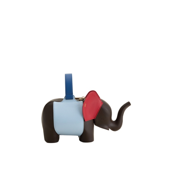 JW PEI Claire Elephant Shaped Handbag in Dark Brown/Blue